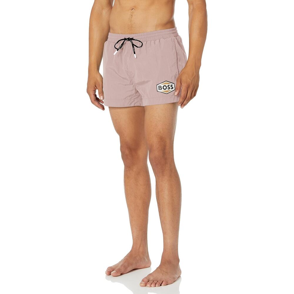 BOSS ICONIC LOGO SWIM TRUNKS BUBBLEGUM PINK